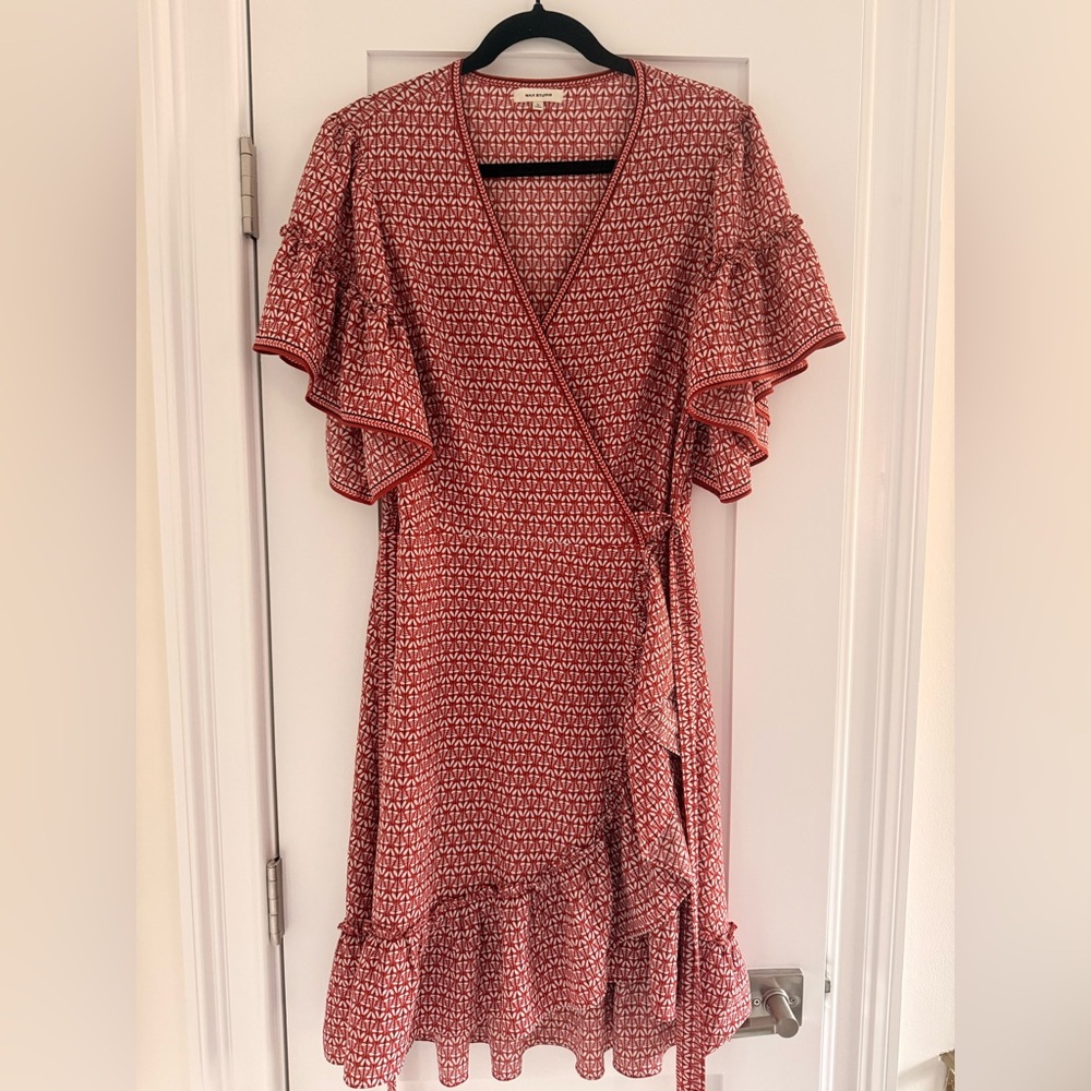Max Studio Rust And White Patterned Mini Dress Wi… - image 1